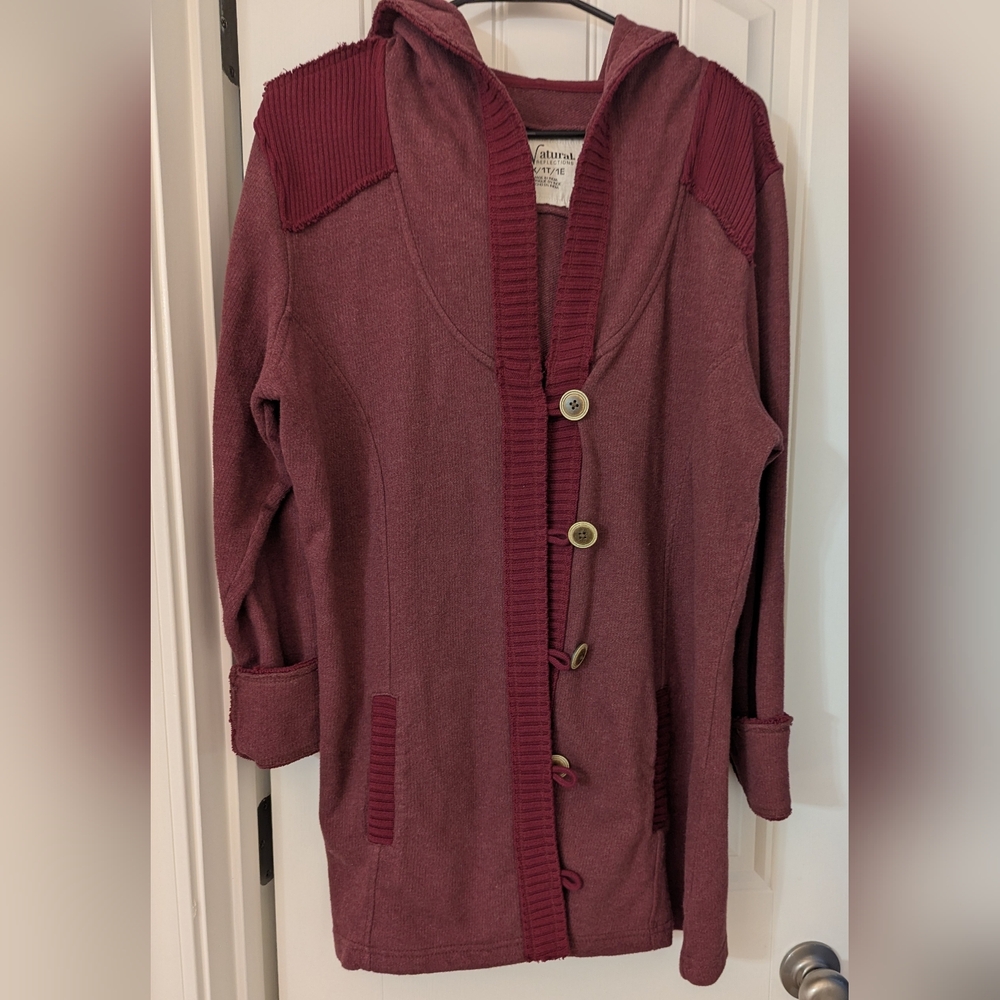 Natural Reflections Maroon Button-Up Cardigan - image 6